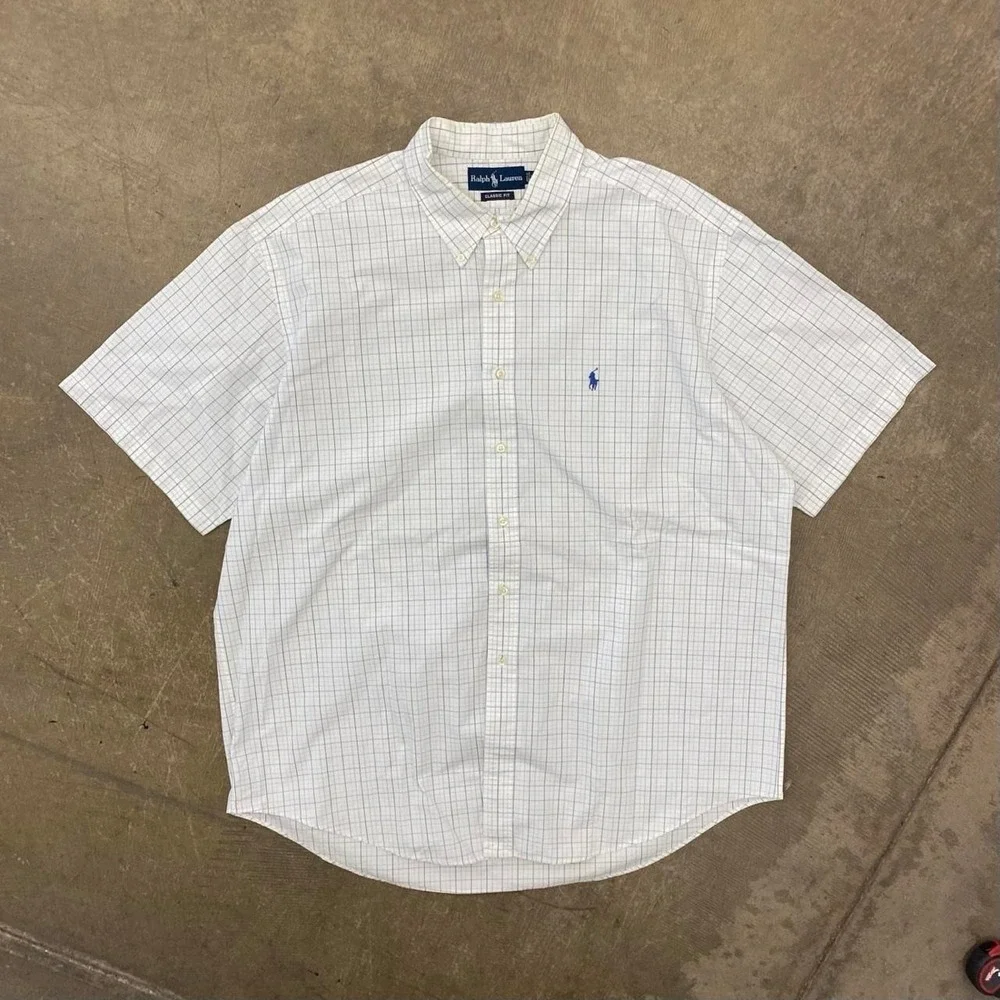 Vintage Ralph Lauren Striped Button Down Polo Shirt Size XXL